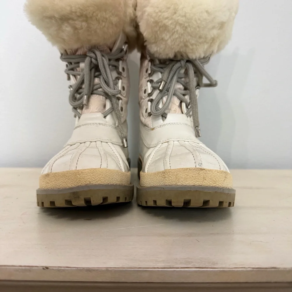 Coach Leanora White Winter Boots